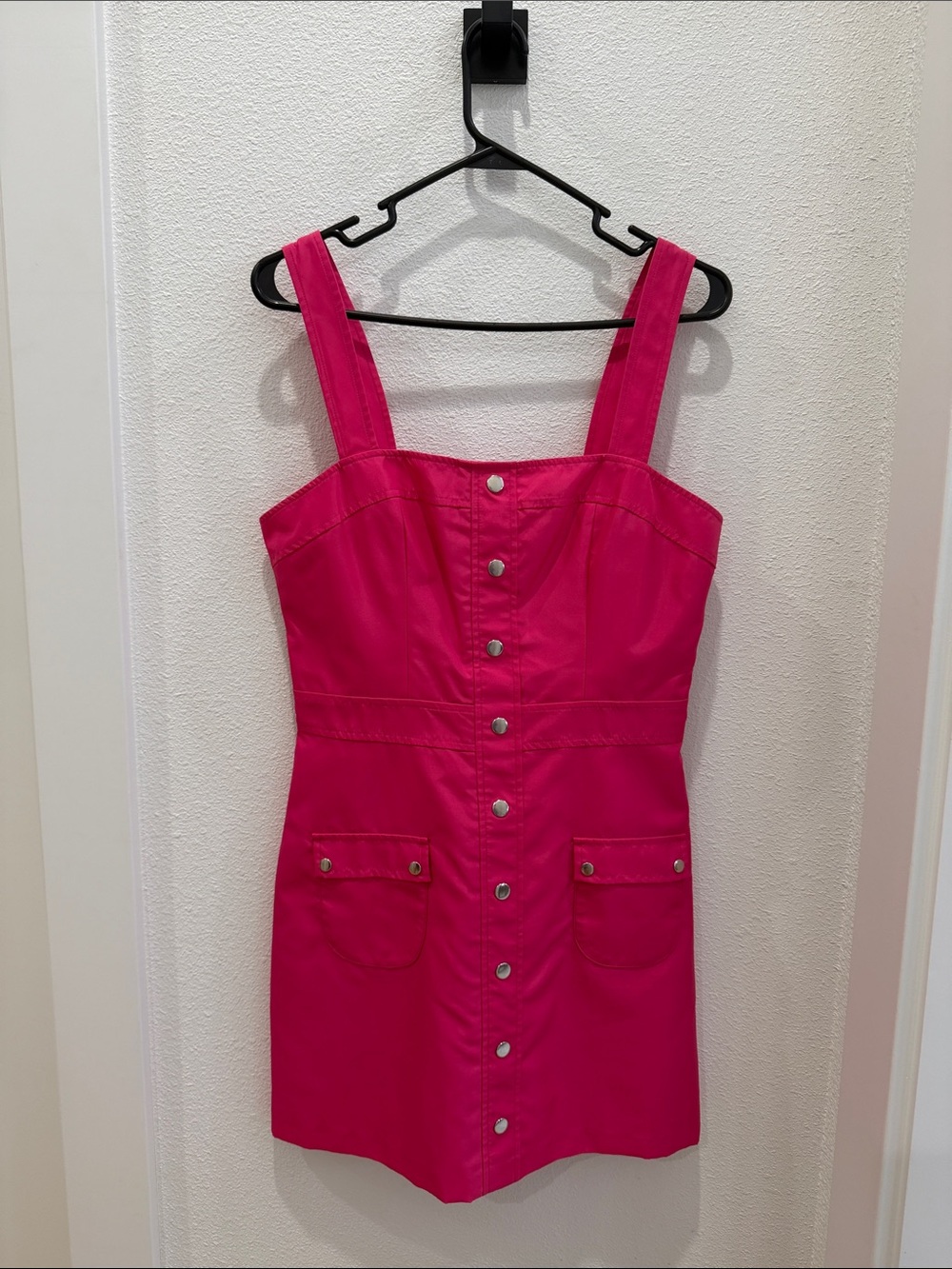Amanda Uprichard Hot Pink Button-Front Mini Dress